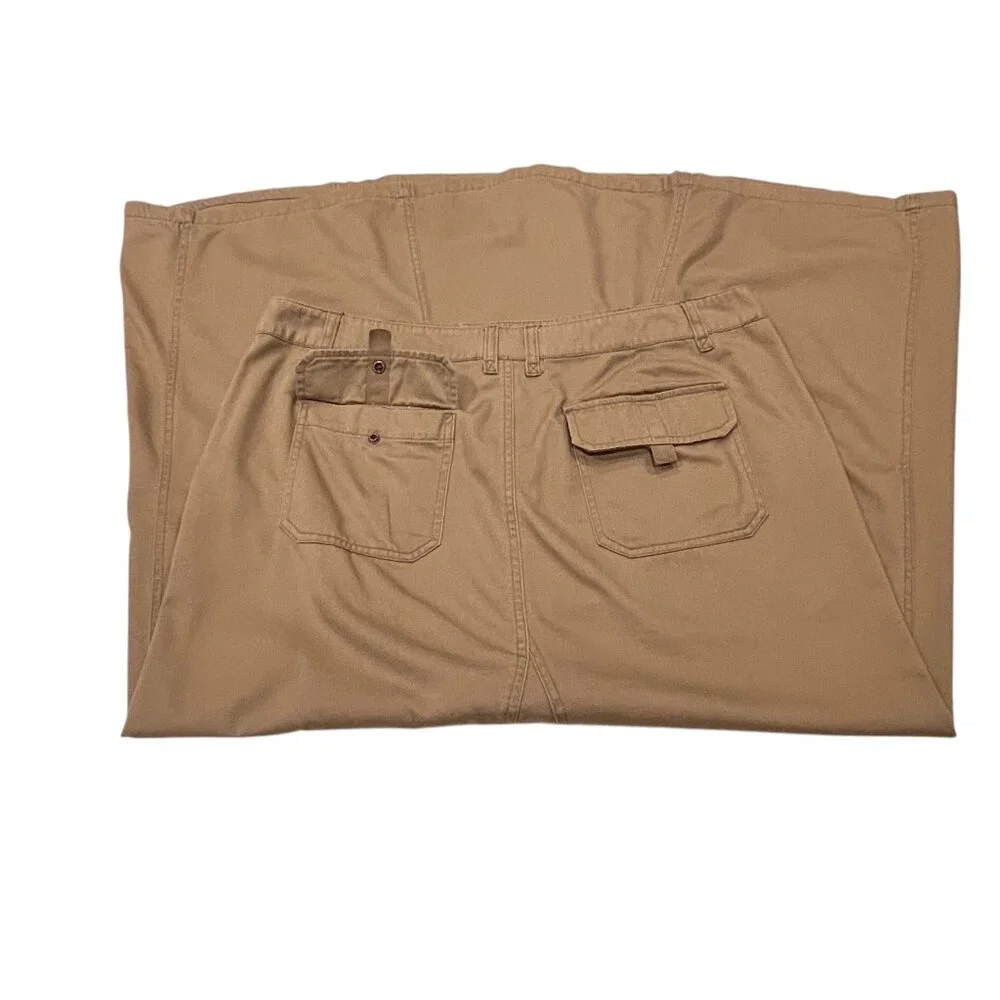 Stamp 10 Vintage Khaki Maxi Skirt, Cotton, 14